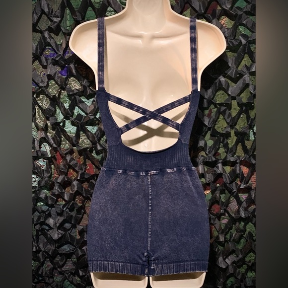 BNWOT Free People Good Karma Runsie in Deepest Navy Blue - Picture 5 of 11